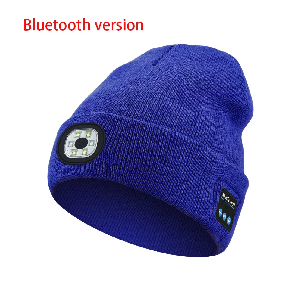 Bluetooth Music Charging LED Luminous Lighting Headlamp Knitted Hat Party Performance Hat Party Hat Sports Trends