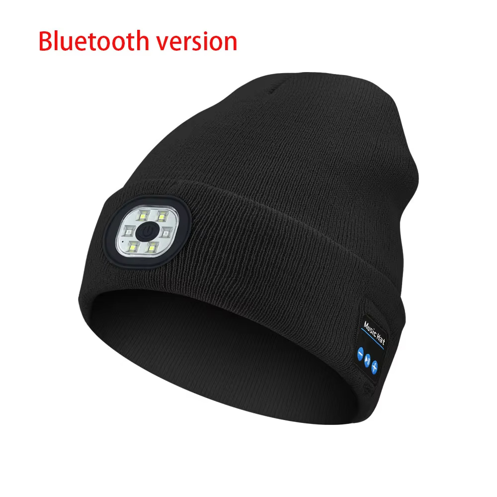 Bluetooth Music Charging LED Luminous Lighting Headlamp Knitted Hat Party Performance Hat Party Hat Sports Trends
