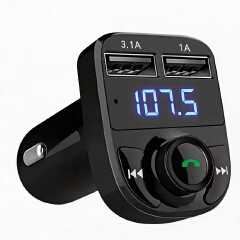 Car Bluetooth FM Transmitter X8 MP3 Player Dual USB Car Charger Adapter Wireless Music Receiver Hands Free Calling Device
