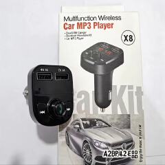 Car Bluetooth FM Transmitter X8 MP3 Player Dual USB Car Charger Adapter Wireless Music Receiver Hands Free Calling Device
