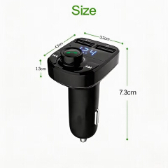 Car Bluetooth FM Transmitter X8 MP3 Player Dual USB Car Charger Adapter Wireless Music Receiver Hands Free Calling Device
