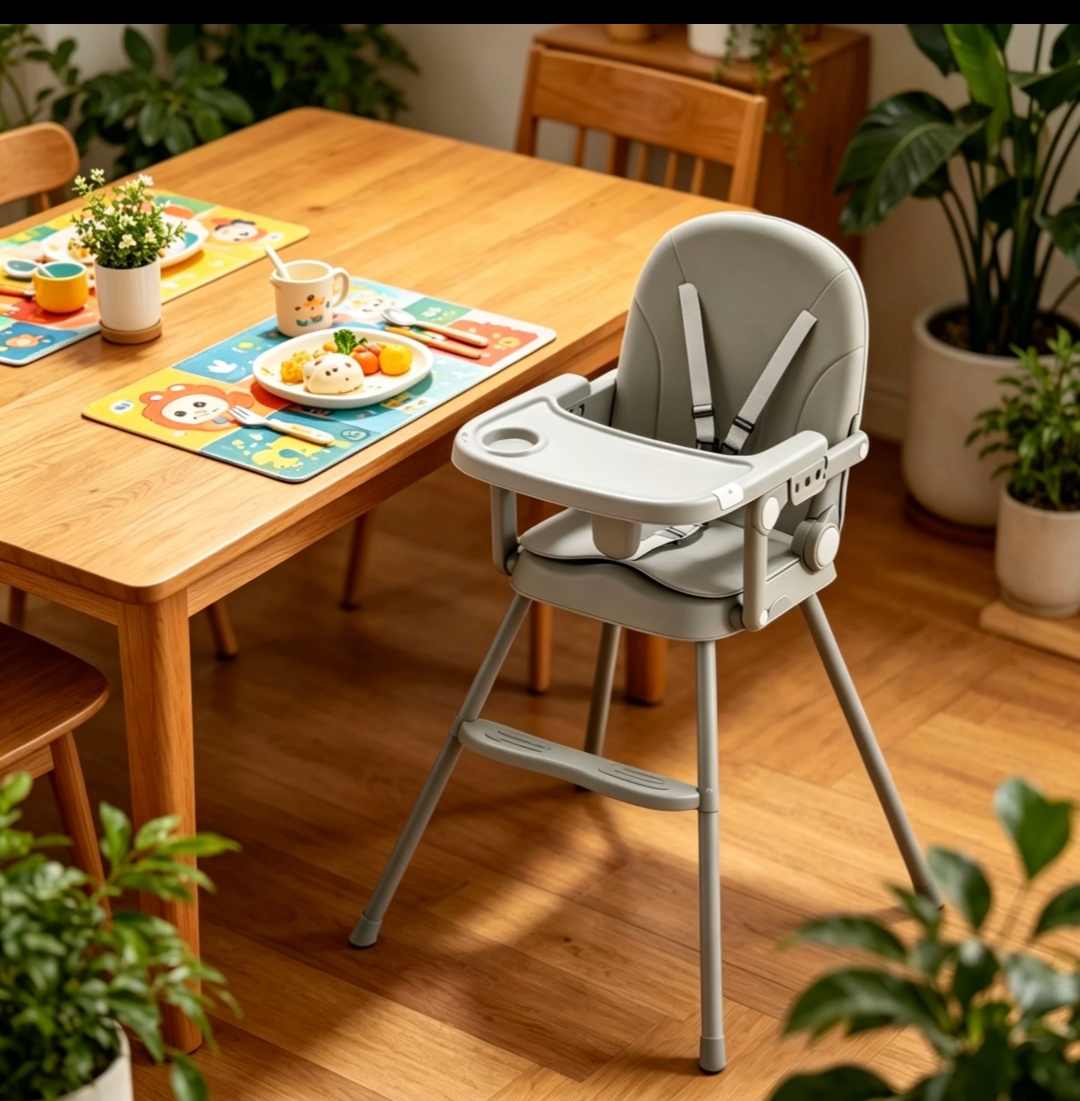 3 In 1 Feeding Chair Baby High Chair with Cushion Can Work As High Chair, Low Chair And Booster Chair On The Dinning Table Can Hold Up to 50KGS Suitable For 6 Months to 4 years