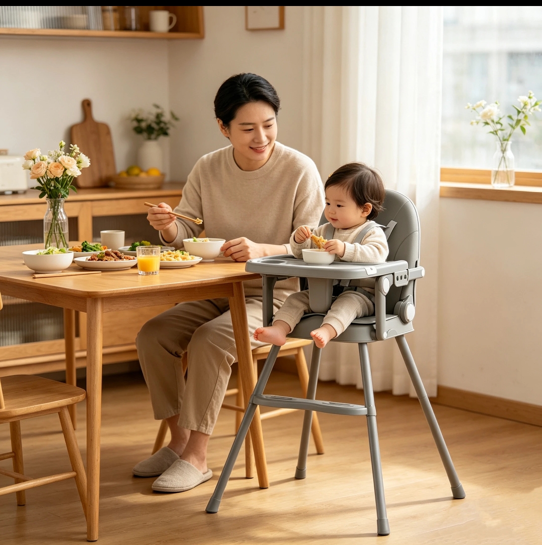 3 In 1 Feeding Chair Baby High Chair with Cushion Can Work As High Chair, Low Chair And Booster Chair On The Dinning Table Can Hold Up to 50KGS Suitable For 6 Months to 4 years