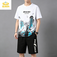 MEN'S CLOTHING Polo Shirt Two-piece set 2 in 1 T-shirt shorts Men's T-shirts Sports suit Fashion Casual Wear Shorts and short sleeves