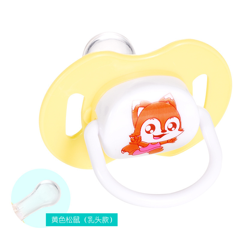 Newborn Baby Silicone Pacifier Soother - Orthodontic Soft-Touch Dummy with Cartoon Design - BPA Free Breast-like Nipple for Infant Sleep