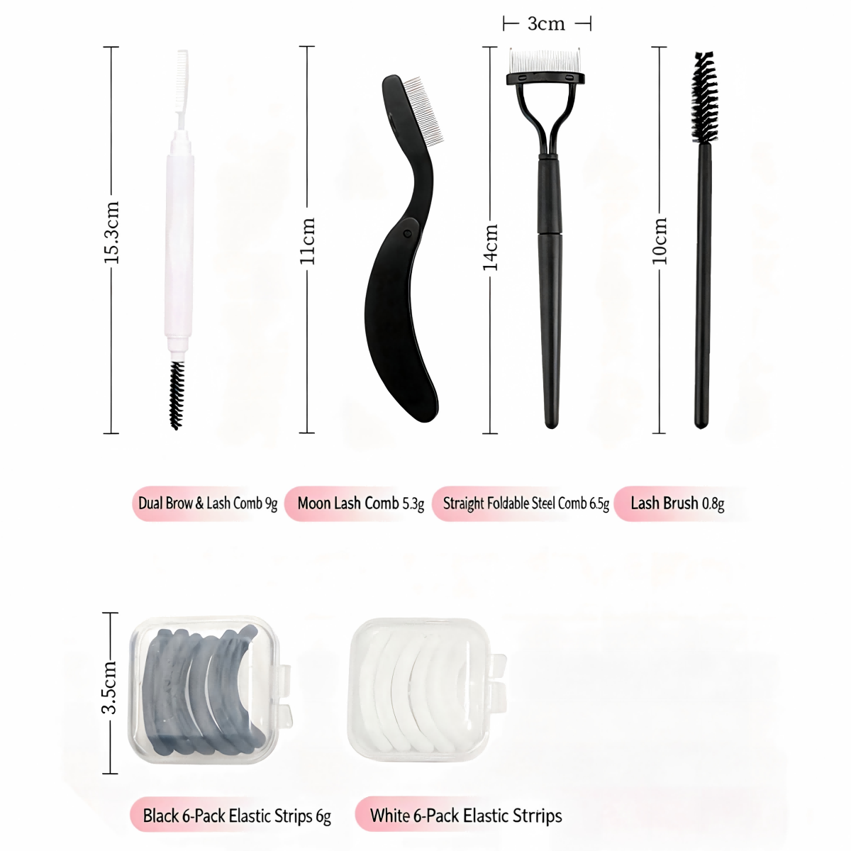 Non-Painful Portable Foldable Steel Double-Head Comb Eyelash Curler 3/4-Piece Set view 9