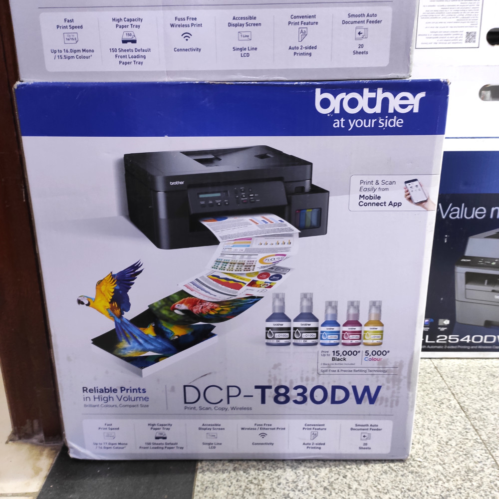 Brother DCP-T830DW Ink Tank Wireless All-in-One Printer, Print, Scan, Copy. (1 Year Warranty)