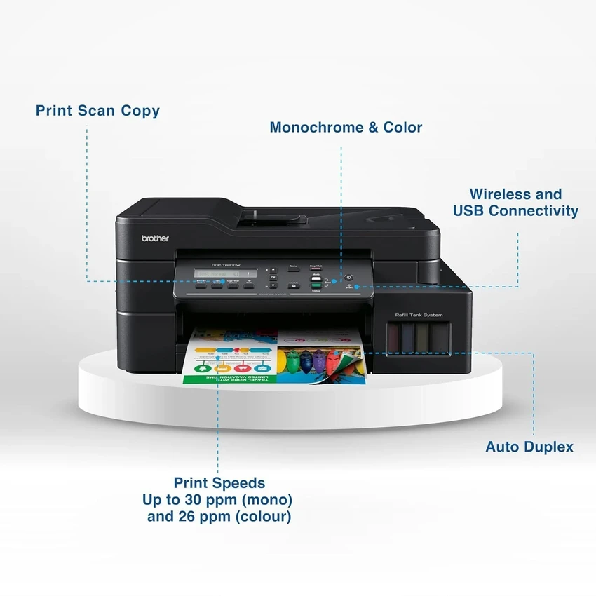 Brother DCP-T830DW Ink Tank Wireless All-in-One Printer, Print, Scan, Copy. (1 Year Warranty)