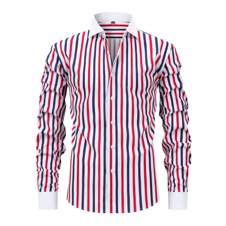 【SALE】Plus-size men’s breathable long-sleeved shirt; non-iron, crease-resistant long-sleeved shirt; cardigan-style stretch shirt; men’s clothing