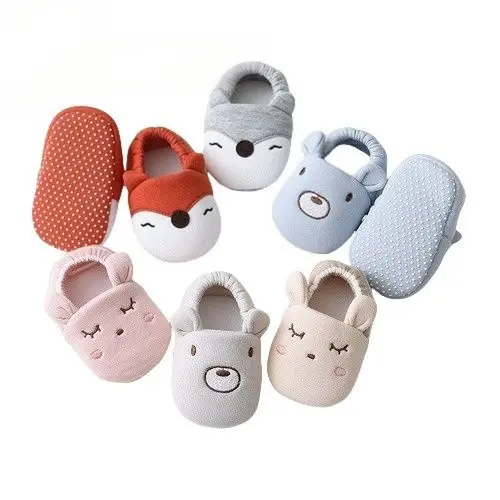 Baby Pre-Walker Shoes, Soft Cotton First Walking Shoes with Non-Slip Sole, Lightweight Indoor & Outdoor Shoes for Infants 0-24 Months