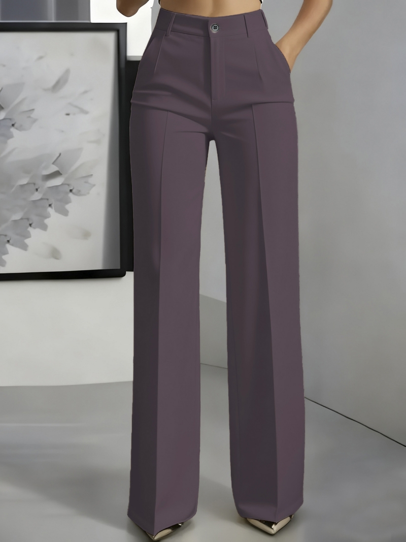 【SALE】High Quality Hot Selling in Africa New Arrival Women's Minimalist Straight Leg Dress Trousers High Waist Draping Formal Suit Pants Elegant Office Lady Business Work Trousers