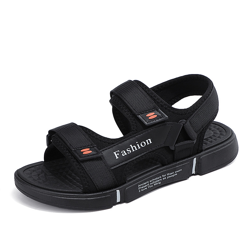 Men's Shoes Large Size Men's sandals New fashion summer men's wear-resistant non-slip anti-odor driving shoes can soak couple beach shoes open shoes Black  Durable Shoes Household