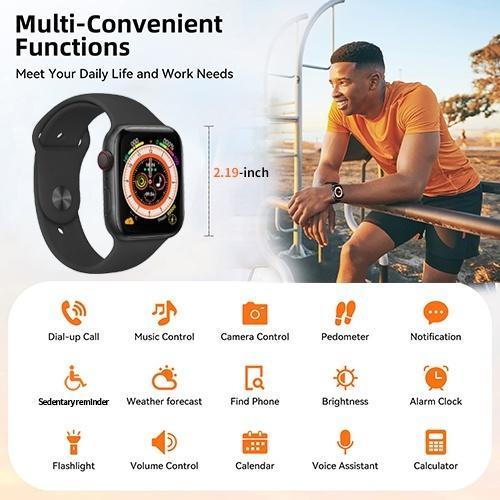 C90 Pro/GH900  Smart Watch 2.19'' Smartwatches Bluetooth Call Smart Watches Health Monitor Fitness Bracelet Scroll Button Smart Band For Smart Phones  Two watch straps are given as a gift