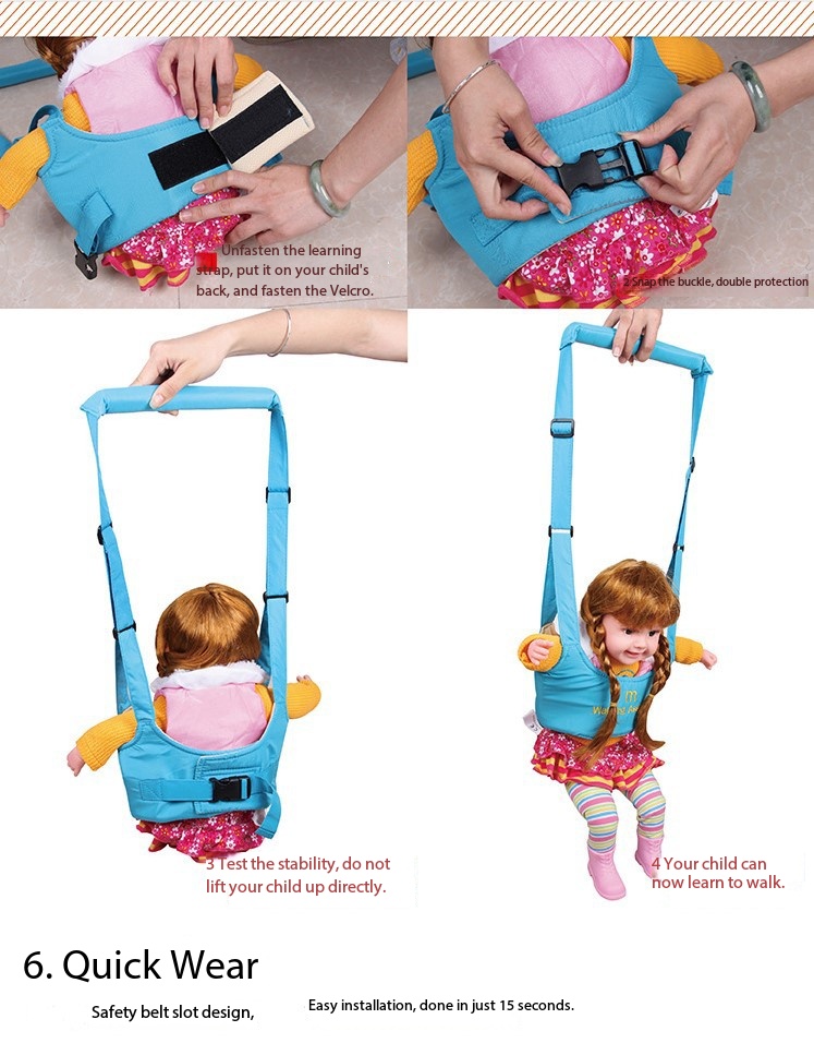 Maternal and child products, baby breathable vest basket style, 1-3 years old, walking belt Multi functional adjustable walking belt for spring, summer, autumn, and winter Cotton+mesh composite fabric