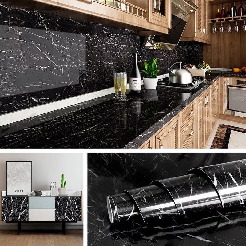 Marble Self-Adhesive Waterproof Foil Wallpaper 60cm×5M – Peel & Stick Decorative Contact Paper for Kitchen Cabinets, Countertops, Walls, Tables and Furniture, Easy-Apply Home Décor Surface Cover