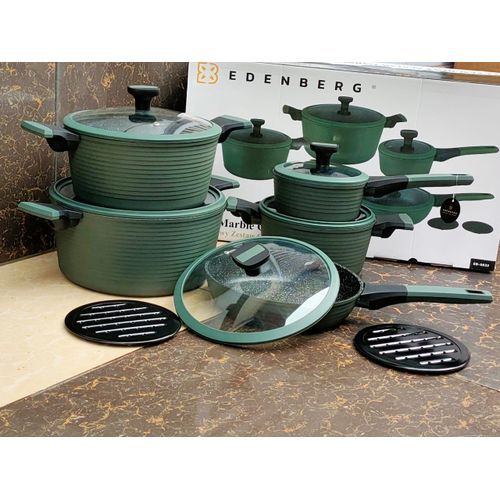 Edenberg 12pcs Nonstick Cooking Pots Set – Premium Kitchen Cookware Collection for Boiling, Frying, Sautéing and Everyday Meal Preparation, Durable Nonstick Pots for Home Cooking