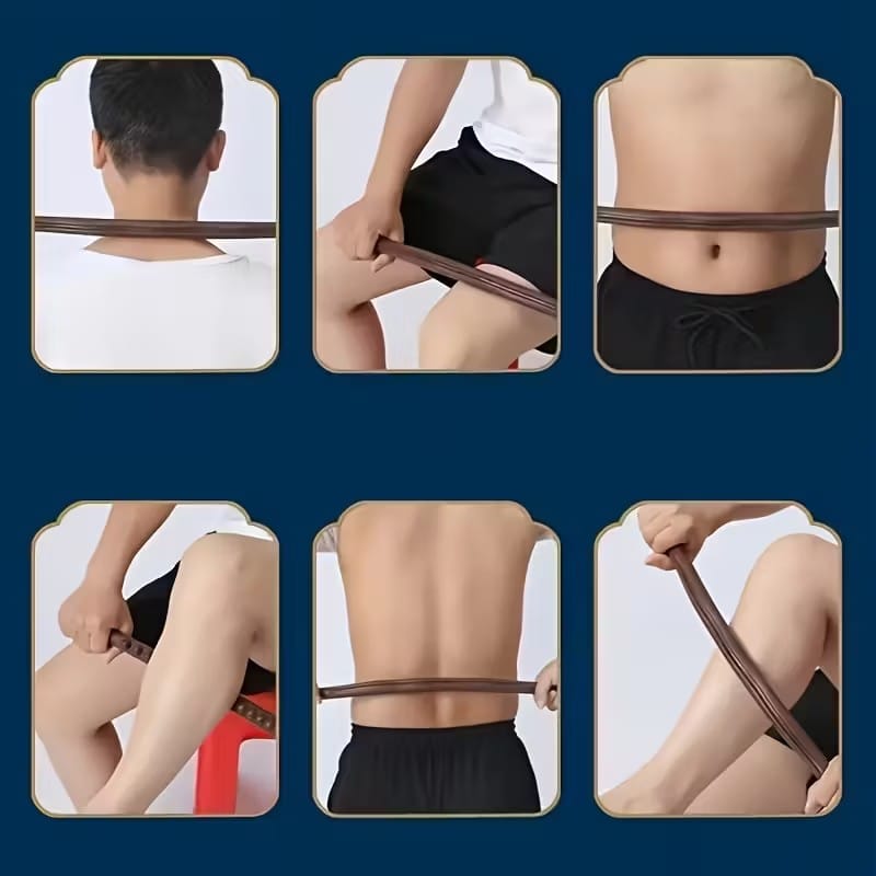 Bead Rolling Stick Single-Row 18 Node Plastic Massage and Scraping Tool – Whole Body Meridian Clearing Abdomen Massage and Back-Pushing Wellness Tool