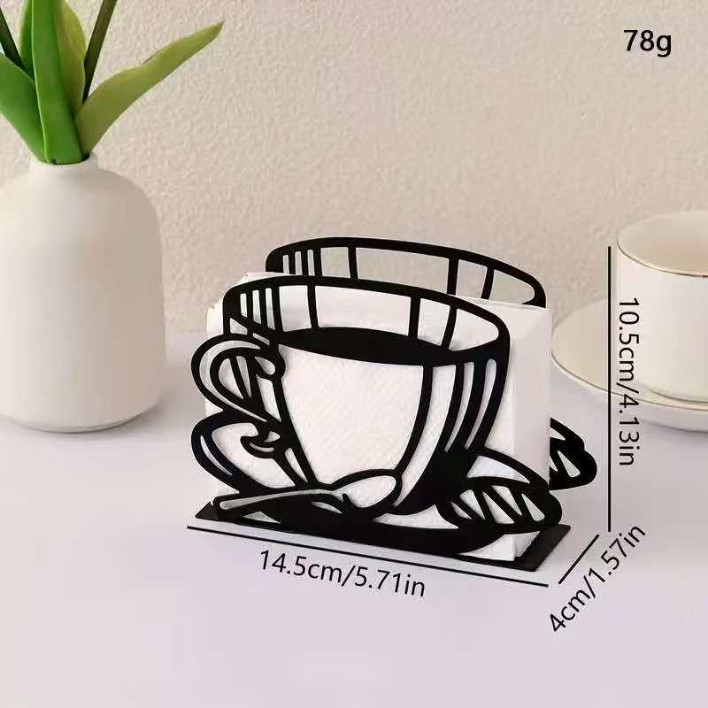 Metallic Serviette Holder – Tabletop Napkin Organizer for Dining Table, Kitchen Countertop, Restaurant, Café and Home Use, Compact Metal Tissue Storage Holder for Neat Serviette Access & Organization