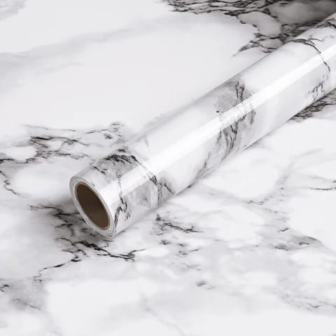 Marble Self-Adhesive Waterproof Foil Wallpaper 60cm×5M – Peel & Stick Decorative Contact Paper for Kitchen Cabinets, Countertops, Walls, Tables and Furniture, Easy-Apply Home Décor Surface Cover