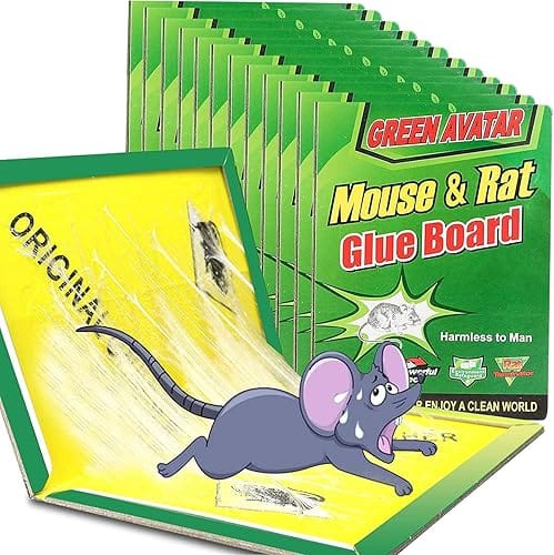 Glue Mouse Traps Indoor for Home, Rat Trap Large Heavy Duty Glue Traps for Safe Home Pest Control. Pre-Scented, Non-Toxic Sticky Boards for Mice, Rats & More. Easy To Use