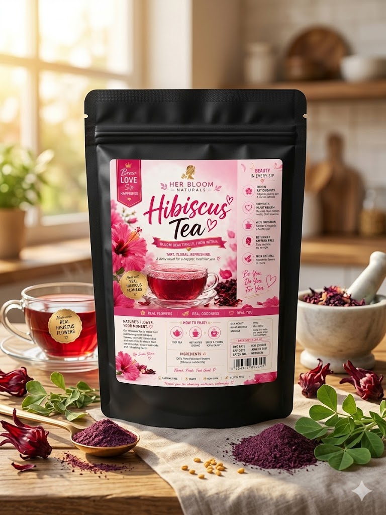 Hibiscus Hormonal Balance Tea – 🍵 Hibiscus, Red Maca & Spearmint for Natural Hormone Support