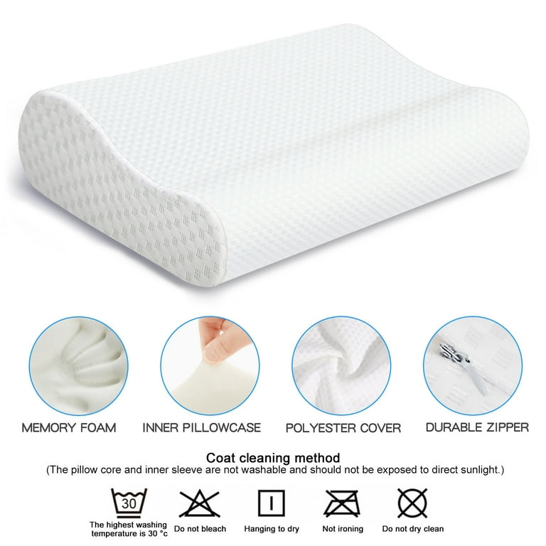 MEMORY NATURAL LATEX PILLOW HELPS RELIEVE PRESSURE, NO MEMORY FOAM CHEMICALS FOR SIDE AND BACK SLEEPERS, PERFECT PACKAGE BEST GIFT WITH REMOVABLE COVER