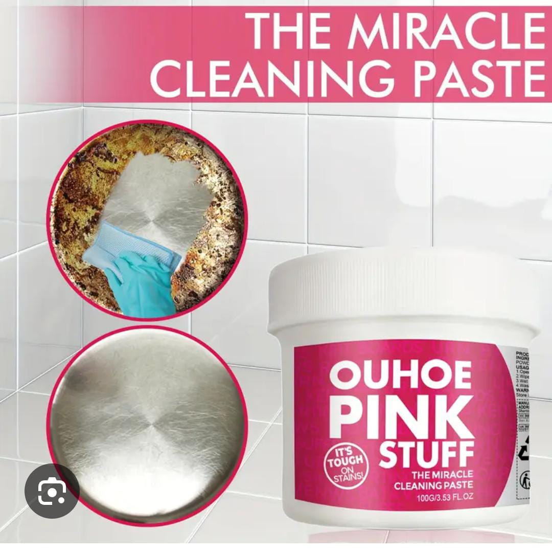 PINK STUFF CLEANING PASTE 100GMULTIPURPOSE CLEANER CREAM POWERFUL DECONTAMINATION KITCHEN PASTE.STAINLESS STEEL SCRATCHES REMOVER STAIN POLISHING CREAM