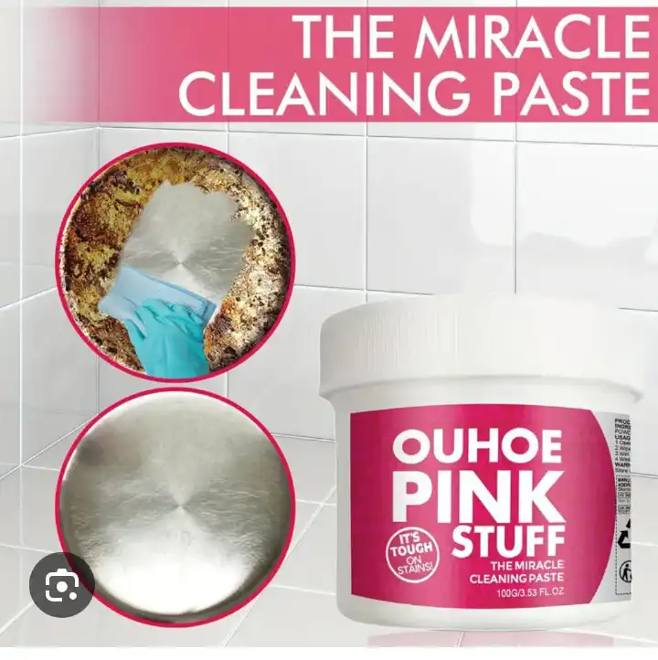 PINK STUFF CLEANING PASTE 100GMULTIPURPOSE CLEANER CREAM POWERFUL DECONTAMINATION KITCHEN PASTE.STAINLESS STEEL SCRATCHES REMOVER STAIN POLISHING CREAM