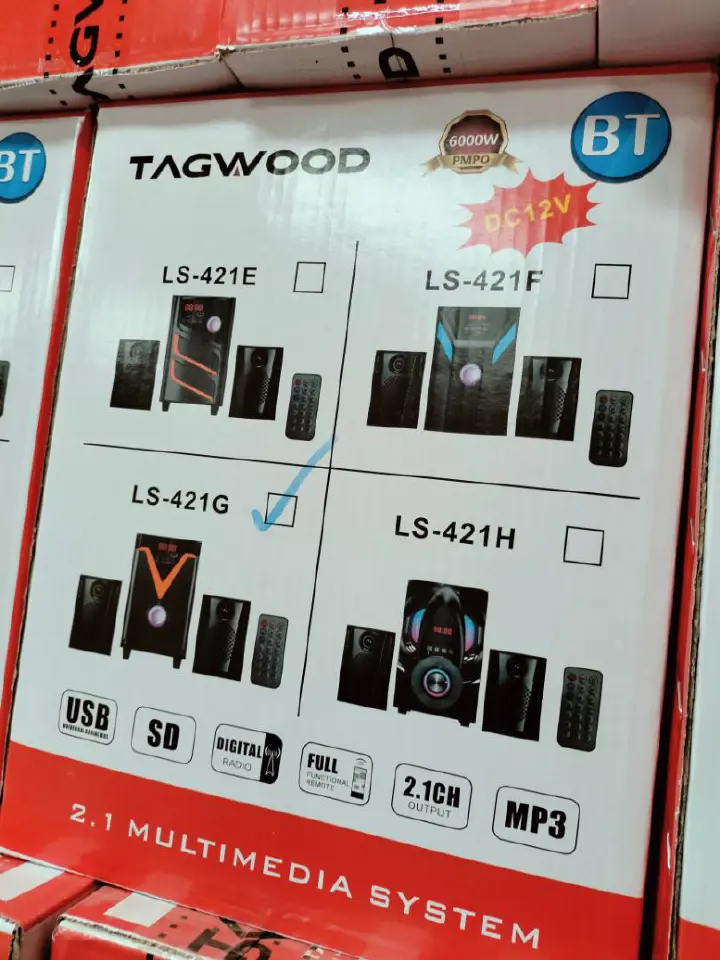 TAGWOOD LS-421G 2.1CH 6000W PMPO WOOFER Home Audio SPEAKER BLUETOOTH/FM/SB/USB Subwoofer Speaker System
