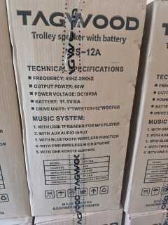 TAGWOOD LTS-12A 12000W Out-Door Subwoofer Multimedia Speaker With Li-Battery ,Wireless Mic, Bluetooth