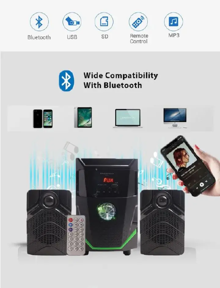 TAGWOOD LS 421L 2.1CH WOOFER Home Audio SPEAKER BLUETOOTH/FM/SB/USB Subwoofer Speaker System
