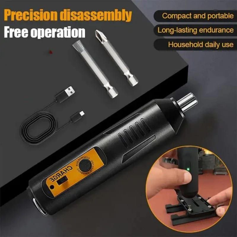 ELECTRIC SCREWDRIVER RECHARGEABLE  SCREWDRIVER WITH PIVOTING HEAD, TORQUE SETTING, USB-C CHARGING CABLE, SET & CARRYING CASE-USB CHARGING CABLE, MINI PRECISION ELECTRIC SCREWDRIVER CORDLESS RECHARGEAB