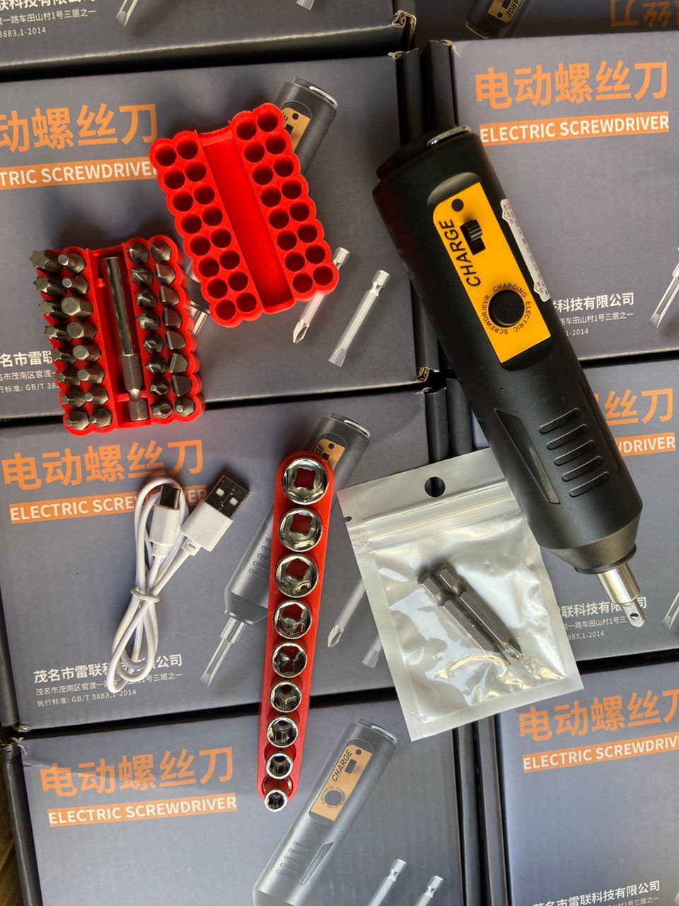 ELECTRIC SCREWDRIVER RECHARGEABLE  SCREWDRIVER WITH PIVOTING HEAD, TORQUE SETTING, USB-C CHARGING CABLE, SET & CARRYING CASE-USB CHARGING CABLE, MINI PRECISION ELECTRIC SCREWDRIVER CORDLESS RECHARGEAB