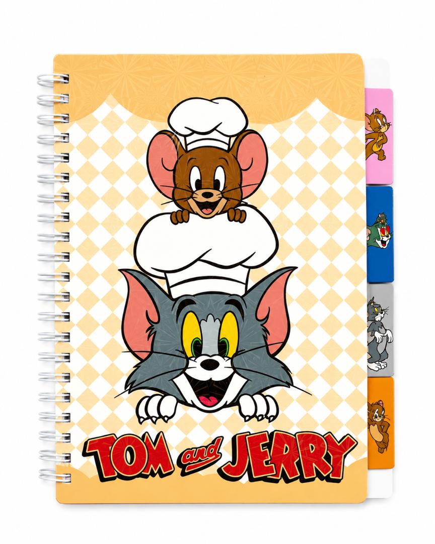 Tom and Jerry Notebook A5 Spiral Hardcover Diary – Cartoon Character Notepad for School, Office & Gifts, Assorted Designs