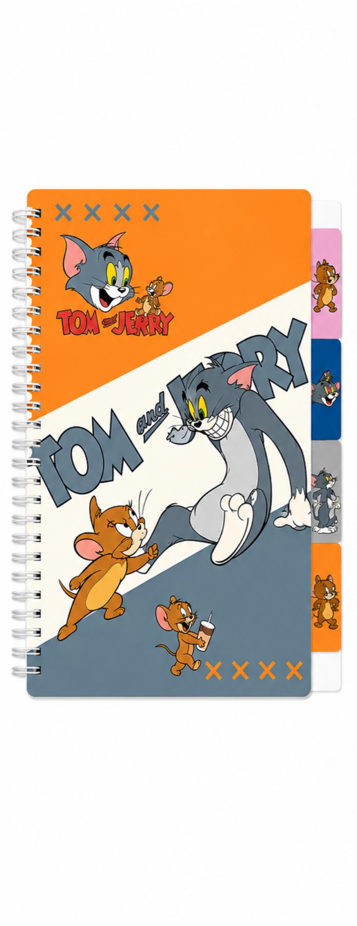 Tom and Jerry Notebook A5 Spiral Hardcover Diary – Cartoon Character Notepad for School, Office & Gifts, Assorted Designs