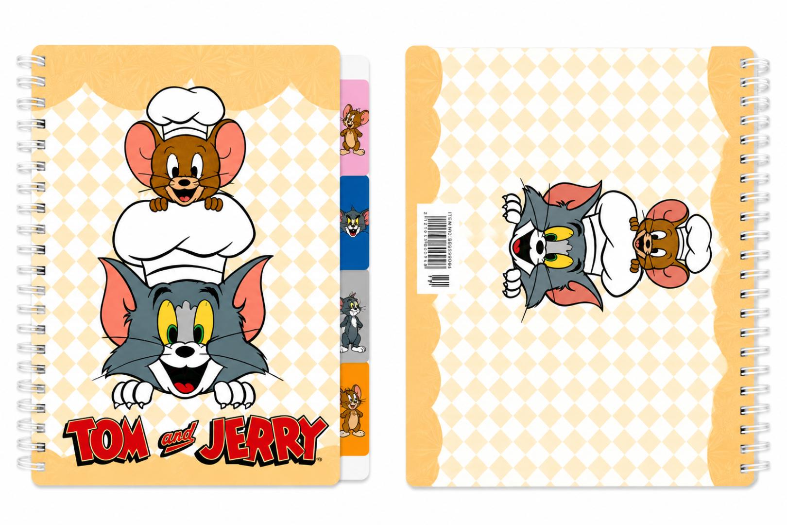 Tom and Jerry Notebook A5 Spiral Hardcover Diary – Cartoon Character Notepad for School, Office & Gifts, Assorted Designs