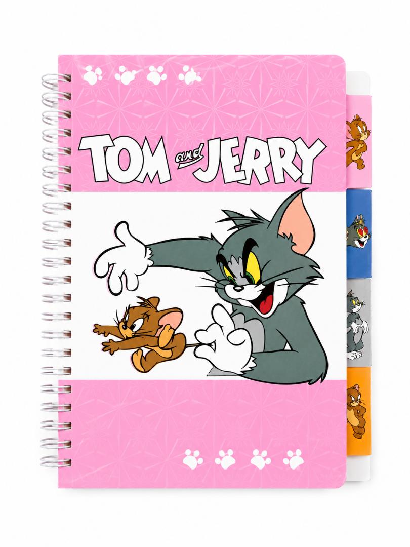 Tom and Jerry Notebook A5 Spiral Hardcover Diary – Cartoon Character Notepad for School, Office & Gifts, Assorted Designs