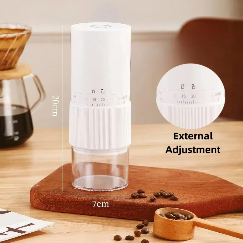 New Portable Electric Coffee Bean Grinder Household 1000mAh 35 Gears Externally Adjustable Coffee Machine Rechargeable Grinders