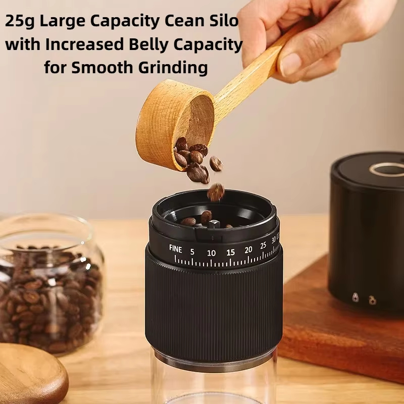 New Portable Electric Coffee Bean Grinder Household 1000mAh 35 Gears Externally Adjustable Coffee Machine Rechargeable Grinders