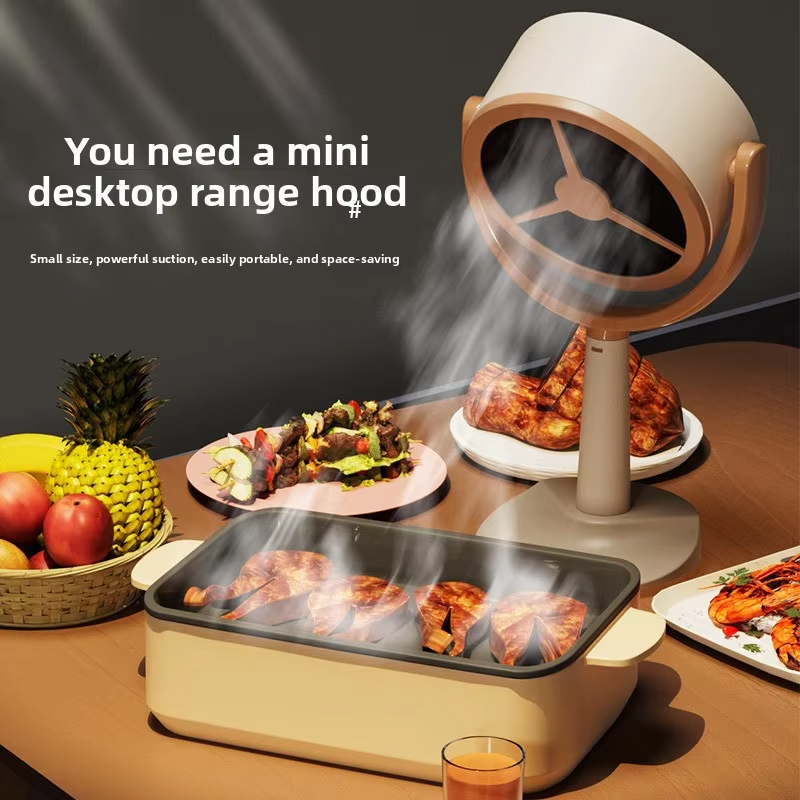 Electric Desktop Range Hood USB Adjustable Angle Portable Mini High Suction Power Exhaust Fan for BBQ Hot Pot Kitchen Appliance