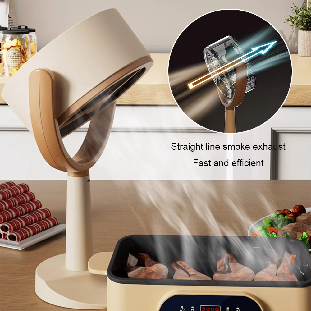 Electric Desktop Range Hood USB Adjustable Angle Portable Mini High Suction Power Exhaust Fan for BBQ Hot Pot Kitchen Appliance