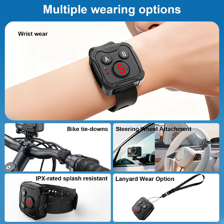 For DJI Action Go Pro Rechargeable Camera Selfie Shutter Controls Wireless BT Remote Control Sport Camera Shooting Controller