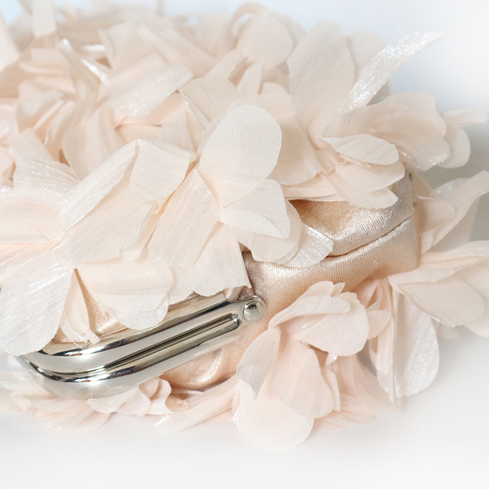 Flower Evening Clutch Purse Sweet Style Floral Wedding Romantic Bridal Handbag Metal Handle Banquet Dinner Dress Bags with Chain B0419