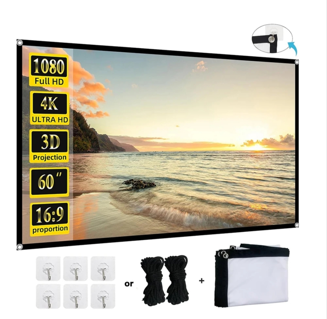 Simple Folding Projector Screen Portable Home Outdoor KTV Office 3d HD Projector Projection Screen  120 inch