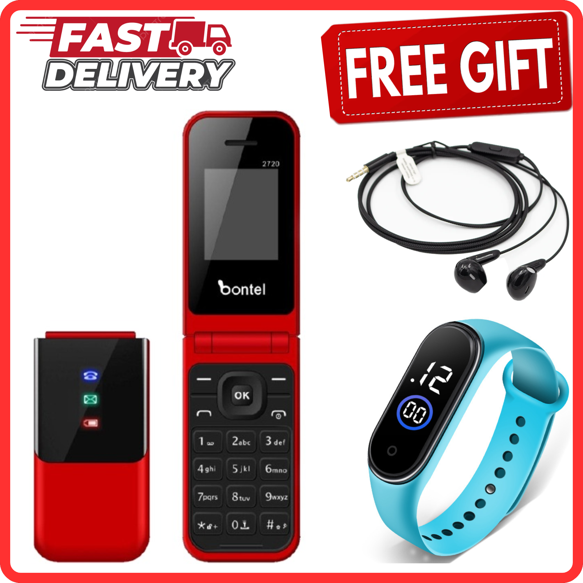 LIMITED DISCOUNT🔥🔥💃🏻💃🏻 !!!BRAND NEW BONTEL 2720 1.77" DISPLAY FLIP PHONE DUAL(TWO) SIM CARD SLOT MP3,MP4,FM RADIO FLASH TORCH BATTERY 1000MAH FEATURE PHONE KABAMBE