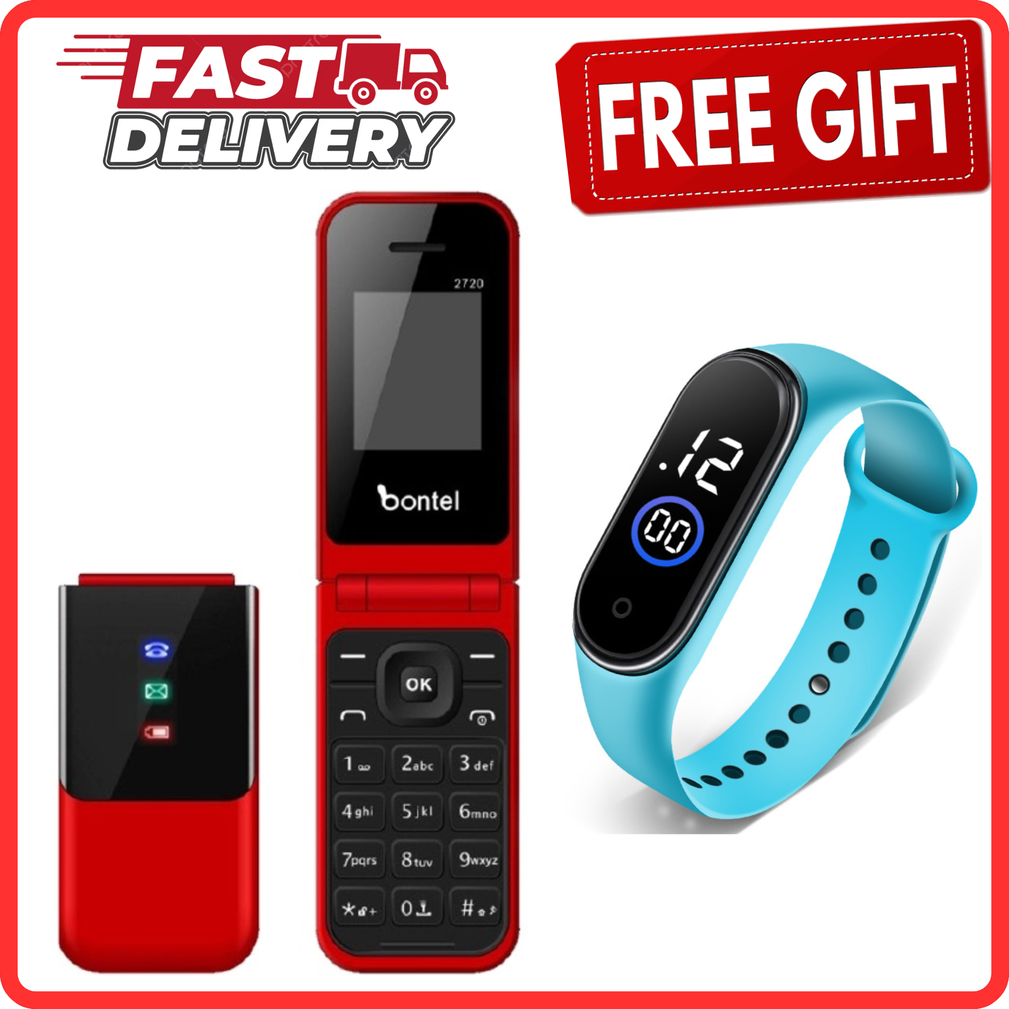 LIMITED DISCOUNT🔥🔥💃🏻💃🏻 !!!BRAND NEW BONTEL 2720 1.77" DISPLAY FLIP PHONE DUAL(TWO) SIM CARD SLOT MP3,MP4,FM RADIO FLASH TORCH BATTERY 1000MAH FEATURE PHONE KABAMBE