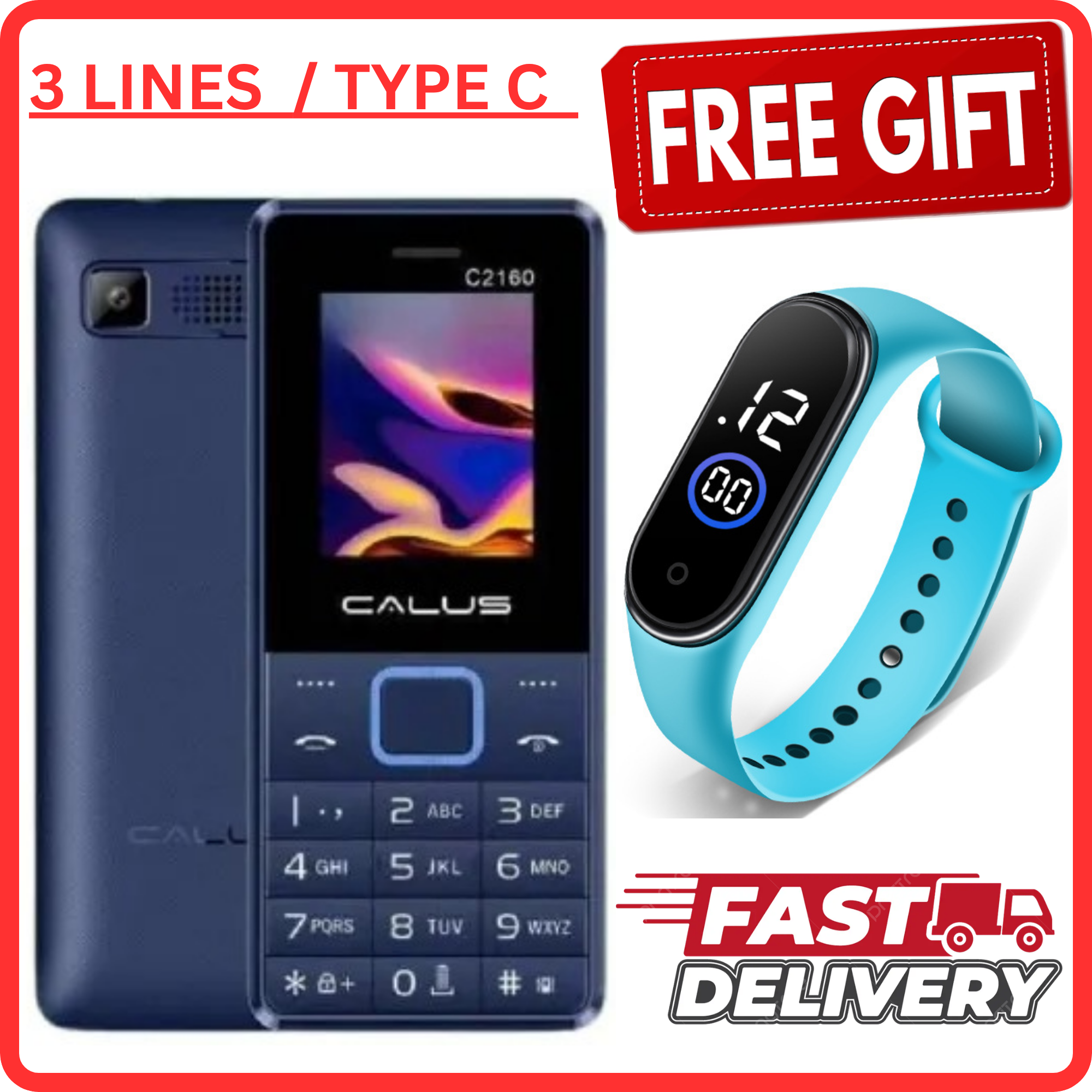 LIMITED DISCOUNT🔥🔥💃🏻💃🏻 !!!BRAND NEW TRIPLE CALUS 2169 SIM CARD FEATURE PHONE WITH Bluetooth /Wireless FM/SD Slot kabambe/katululu/mulika mwizi/button feature phone
