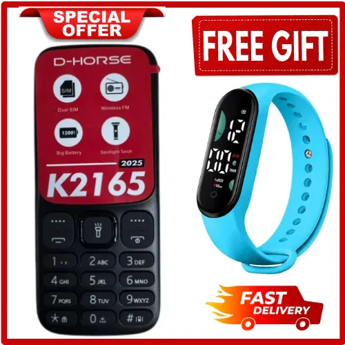LIMITED DISCOUNT !!!BRAND NEW D-HORSE 2165 SIM CARD FEATURE PHONE WITH Bluetooth /Wireless FM/SD Slot kabambe/katululu/mulika mwizi/button feature phone