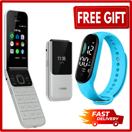 Nokia 2720 Flip Mobile, Mobile Phone, Dual Screen, Equipped with 4G Internet - Long Battery Life - Compact and Strong Dual Sim Card 4 GB Internal Memory, 512 MB RAM, kabambe/katululu/mulika mwizi/