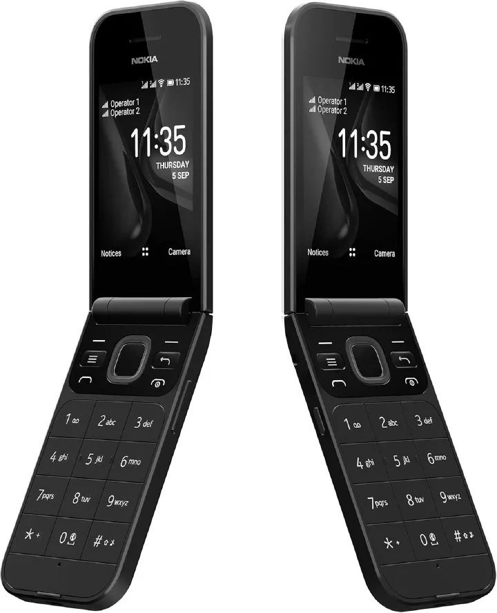 Nokia 2720 Flip Mobile, Mobile Phone, Dual Screen, Equipped with 4G Internet - Long Battery Life - Compact and Strong Dual Sim Card 4 GB Internal Memory, 512 MB RAM, kabambe/katululu/mulika mwizi/